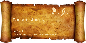 Macsor Judit névjegykártya